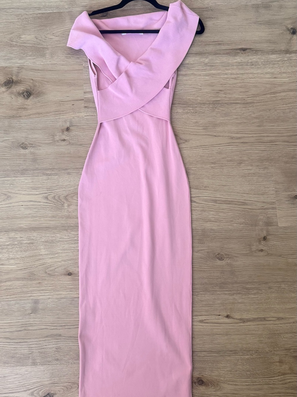 Solace London Pink Twist-Neck Maxi Dress